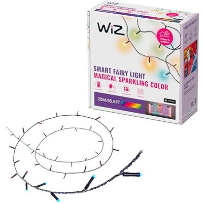 WiZ Fairy Lights, Connected RGB led-slinger, kleurveranderende Fairy Lights lichtslinger, lichtslinger, kerstverlichting, app-/stembediening, werkt met Alexa/Google Assistant/Apple Home WiZ Fairy Lights, Connected RGB led-slinger, kleurveranderende Fairy Lights lichtslinger, lichtslinger, kerstverlichting, app-/stembediening, werkt met Alexa/Google Assistant/Apple Home
