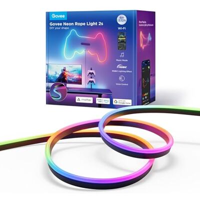 Govee Neon Strip Light 4 meter zwart mat klaar Govee Neon Strip Light 4 meter zwart mat klaar