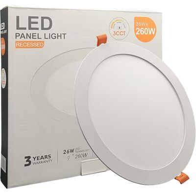 FactorLED Downlight LED inbouwplafond rond slank 24 cm 26W (260W), rond inbouwpaneel, extra fijne plaat, selecteerbaar licht 2700K-4000K-5700K (CCT) (1, Ø240mm) FactorLED Downlight LED inbouwplafond rond slank 24 cm 26W (260W), rond inbouwpaneel, extra fijne plaat, selecteerbaar licht 2700K-4000K-5700K (CCT) (1, Ø240mm)