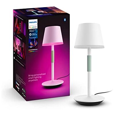 Philips Go Tafellamp Duurzame led-verlichting Wit in gekleurd licht Dimbaar Verbind met Hue Bluetooth of Bridge Lamp werkt met Alexa en Google Home Wit Philips Go Tafellamp Duurzame led-verlichting Wit in gekleurd licht Dimbaar Verbind met Hue Bluetooth of Bridge Lamp werkt met Alexa en Google Home Wit