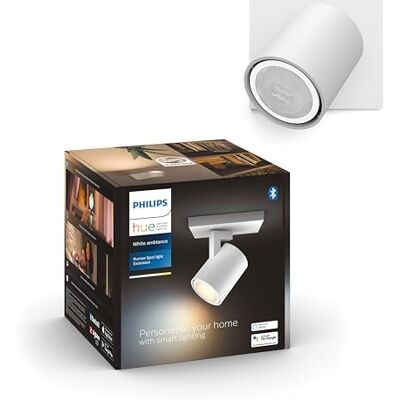 Philips White Ambiance Runner 1-spot, wit, 1 x 5 W GU10, dimbaar, bestuurbaar via app, compatibel met Amazon Alexa (Echo, Echo Dot) Philips White Ambiance Runner 1-spot, wit, 1 x 5 W GU10, dimbaar, bestuurbaar via app, compatibel met Amazon Alexa (Echo, Echo Dot)
