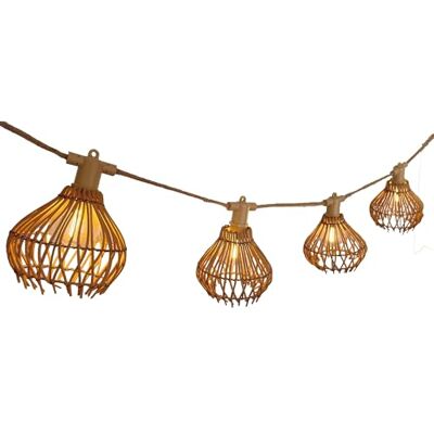 Lumisky Lichtsnoer voor buiten, aansluitbaar, 10 natuurlijke lampenkappen van rotan, ROTILIA LIGHT HYBRID, warmwit, 8 m, zonne-energie en op netstroom Lumisky Lichtsnoer voor buiten, aansluitbaar, 10 natuurlijke lampenkappen van rotan, ROTILIA LIGHT HYBRID, warmwit, 8 m, zonne-energie en op netstroom