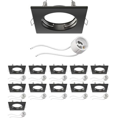ledscom.de RIR Inbouwspots met behuizing voor in het plafond, mat zwart, vierkant (led/halogeen/GU10/MR16/PAR16/50 mm) incl. GU10-fitting, 12 stuks ledscom.de RIR Inbouwspots met behuizing voor in het plafond, mat zwart, vierkant (led/halogeen/GU10/MR16/PAR16/50 mm) incl. GU10-fitting, 12 stuks