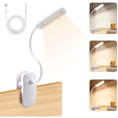 Diboniur Leeslamp met klem, oplaadbare bureaulamp voor kinderen, 360 graden flexibel, 3 kleuren en dimbaar voor studie en werk Diboniur Leeslamp met klem, oplaadbare bureaulamp voor kinderen, 360 graden flexibel, 3 kleuren en dimbaar voor studie en werk