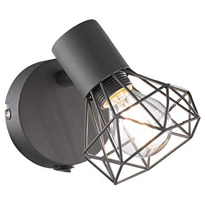 Fischer & Honsel 32470 wandspot 1 x E14 max. 40 watt, mat grijs/chroom, 13,5 x 8 x 16 cm Fischer & Honsel 32470 wandspot 1 x E14 max. 40 watt, mat grijs/chroom, 13,5 x 8 x 16 cm