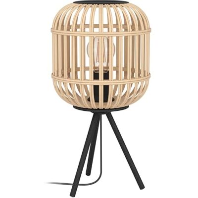 EGLO 43218 Tafellamp Bordesley, 1-vlammige tafellamp vintage, natuur, boho, hygge, bedlampje van staal in zwart en hout in natuurlijke kleuren, woonkamerlamp, lamp met schakelaar, E27-fitting hygge, lampe de chevet en acier noir et bois naturel, lampe d EGLO 43218 Tafellamp Bordesley, 1-vlammige tafellamp vintage, natuur, boho, hygge, bedlampje van staal in zwart en hout in natuurlijke kleuren, woonkamerlamp, lamp met schakelaar, E27-fitting hygge, lampe de chevet en acier noir et bois naturel, lampe d