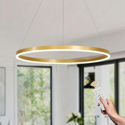 YYUTLUO Moderne led-kroonluchter DIY cirkel 1 gouden ringen: 60 cm = 29 W hangende verlichting led metaal + acryl afstandsbediening dimbaar 2,12 G hanglamp plafond rond woonkamer slaapkamer YYUTLUO Moderne led-kroonluchter DIY cirkel 1 gouden ringen: 60 cm = 29 W hangende verlichting led metaal + acryl afstandsbediening dimbaar 2,12 G hanglamp plafond rond woonkamer slaapkamer