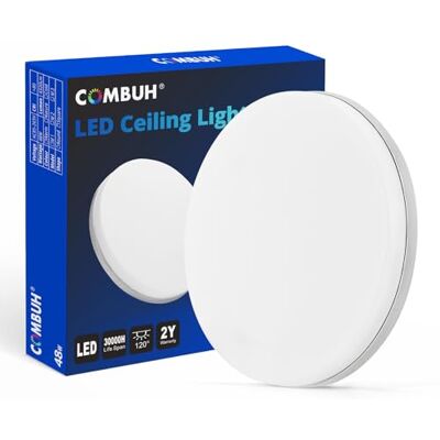 Combuh Led-plafondlamp, 48 W, 4.320 lm, eenvoudig te installeren, plafondlampen voor moderne slaapkamers, woonkamer, keuken, natuurlijk wit, 4.000 K, rond, Ø 30 cm Combuh Led-plafondlamp, 48 W, 4.320 lm, eenvoudig te installeren, plafondlampen voor moderne slaapkamers, woonkamer, keuken, natuurlijk wit, 4.000 K, rond, Ø 30 cm
