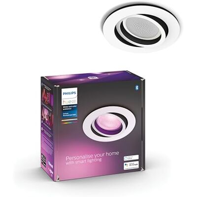 Philips White & Colour Ambiance Centura, 1 set ronde plafondlampen, dimbaar voor het Hue-verlichtingssysteem, Slimme lichtregeling via stem en app, wit. Philips White & Colour Ambiance Centura, 1 set ronde plafondlampen, dimbaar voor het Hue-verlichtingssysteem, Slimme lichtregeling via stem en app, wit.