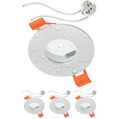 ledscom.de ERID Plafondinbouwframe voor badkamer, vochtige ruimte, badkamer, IP44, rond, mat wit, GU5.3-fitting, 4 stuks ledscom.de ERID Plafondinbouwframe voor badkamer, vochtige ruimte, badkamer, IP44, rond, mat wit, GU5.3-fitting, 4 stuks