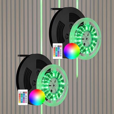 REV LED akoestische panelen, 2 x 3 m, zelfklevend, RGB en wit, dimbaar, op maat te snijden, met led-profiel, onzichtbaar in uitgeschakelde toestand REV LED akoestische panelen, 2 x 3 m, zelfklevend, RGB en wit, dimbaar, op maat te snijden, met led-profiel, onzichtbaar in uitgeschakelde toestand