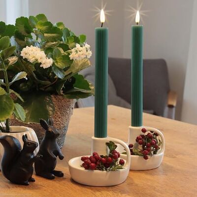 Hellum Set van 2 led-kaarsen op batterijen met timerfunctie, kaarsen met afstandsbediening, flikkerende vlam, met timer, 24,5 x 2,2 cm, 151855 Hellum Set van 2 led-kaarsen op batterijen met timerfunctie, kaarsen met afstandsbediening, flikkerende vlam, met timer, 24,5 x 2,2 cm, 151855