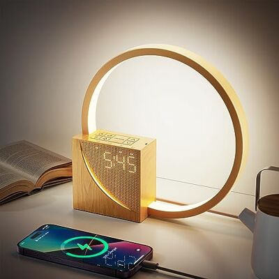 INSSISAIN Led-nachtlampje, wekker, USB-oplaadpoorten, dimbaar, twee alarmen, 10 natuurlijke geluiden, 3 helderheidsniveaus, voor slaapkamer, woonkamer, kantoor, volwassenen en kinderen INSSISAIN Led-nachtlampje, wekker, USB-oplaadpoorten, dimbaar, twee alarmen, 10 natuurlijke geluiden, 3 helderheidsniveaus, voor slaapkamer, woonkamer, kantoor, volwassenen en kinderen