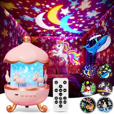 One Fire ONEFIRE Nachtlampje voor baby's, kinderen, met sterrenhemelprojector, muziek en licht, 6 thema's, 360 graden draaibaar, afstandsbediening, ledlamp, kawaii, decoratief, white noise, meisjes, cadeau One Fire ONEFIRE Nachtlampje voor baby's, kinderen, met sterrenhemelprojector, muziek en licht, 6 thema's, 360 graden draaibaar, afstandsbediening, ledlamp, kawaii, decoratief, white noise, meisjes, cadeau