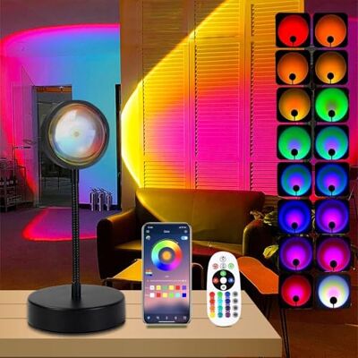 QUIGO Sunset Lamp Zonsondergang LED Nachtlampje Met App-bediening Voor Selfie, Slaapkamerverlichting, Woonkamer, Feestlamp, Esthetische Slaapkamerdecoratie... QUIGO Sunset Lamp Zonsondergang LED Nachtlampje Met App-bediening Voor Selfie, Slaapkamerverlichting, Woonkamer, Feestlamp, Esthetische Slaapkamerdecoratie...