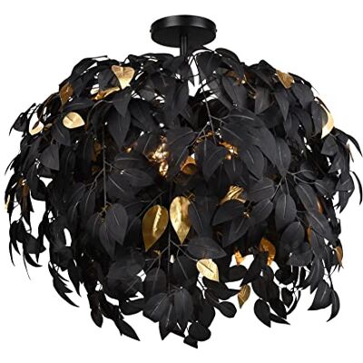 RL LIVE YOUR LIGHT Reality, Plafondlamp, Leavy 3xE14, max.28,0 W Kunststof, Zwart, Lichaam: Metaal, mat zwart Ø:70,0cm, H:73,0cm Afgezet model, IP20, Zonder verlichting RL LIVE YOUR LIGHT Reality, Plafondlamp, Leavy 3xE14, max.28,0 W Kunststof, Zwart, Lichaam: Metaal, mat zwart Ø:70,0cm, H:73,0cm Afgezet model, IP20, Zonder verlichting
