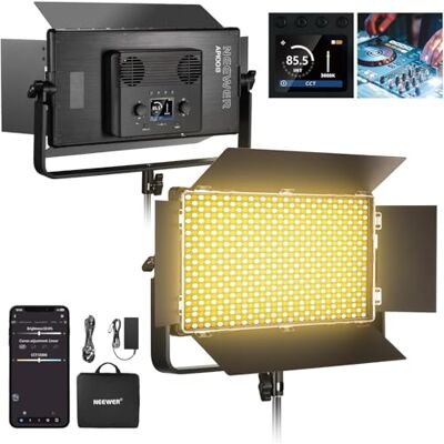 NEEWER 100 W Dual Color LED Video Light Panel Kit 960 LED 38600 Lux@0,5 m 2500 K-8500 K CRI96+/TLCI97+ dimbaar 0-100% APP/2.4 G/paneel/DMX voor studiofotografie, podiumopname, NEEWER 100 W Dual Color LED Video Light Panel Kit 960 LED 38600 Lux@0,5 m 2500 K-8500 K CRI96+/TLCI97+ dimbaar 0-100% APP/2.4 G/paneel/DMX voor studiofotografie, podiumopname,