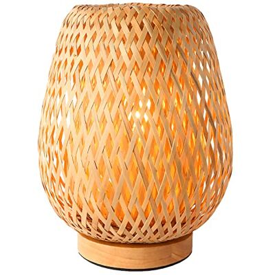 Schindora Kleine Handgemaakte Bamboe Tafellamp Boho Rieten Geweven Bureaulamp, Boho Tafellampen voor Slaapkamer Nachtkastje Leeslamp voor Home Decor Schindora Kleine Handgemaakte Bamboe Tafellamp Boho Rieten Geweven Bureaulamp, Boho Tafellampen voor Slaapkamer Nachtkastje Leeslamp voor Home Decor