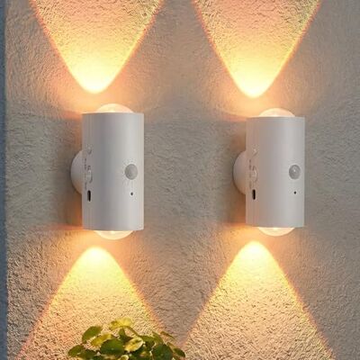 AHYDFSR Set van 2 wandlampen voor binnen, 16 kleuren, wandlamp met bewegingsmelder, RGB led-wandlamp binnen, dimbaar, magnetisch nachtlampje, sensor AHYDFSR Set van 2 wandlampen voor binnen, 16 kleuren, wandlamp met bewegingsmelder, RGB led-wandlamp binnen, dimbaar, magnetisch nachtlampje, sensor