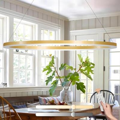 YYUTLUO Moderne led-kroonluchter DIY cirkel 1 gouden ringen: 100 cm = 45 W hangende verlichting led metaal + acryl afstandsbediening dimbaar 2,4 G hanglamp plafond rond woonkamer slaapkamer YYUTLUO Moderne led-kroonluchter DIY cirkel 1 gouden ringen: 100 cm = 45 W hangende verlichting led metaal + acryl afstandsbediening dimbaar 2,4 G hanglamp plafond rond woonkamer slaapkamer