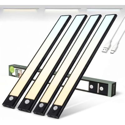 Brendz Led-lamp, oplaadbaar, led, keuken, ondermeubels, 4 x 40 cm, USB-C, 2200 mAh, 3 kleurtemperaturen, dimbaar, magnetisch, keukenlicht, puyo zwart Brendz Led-lamp, oplaadbaar, led, keuken, ondermeubels, 4 x 40 cm, USB-C, 2200 mAh, 3 kleurtemperaturen, dimbaar, magnetisch, keukenlicht, puyo zwart