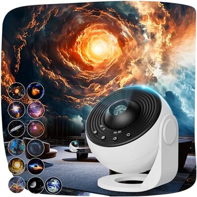 ACICILI Projector sterrenhemel Pro Planetarium Projector Galaxy Projector met 13 filmschijven, nachtlampje ster projectie 360 draaibaar, timer, nachtlampje voor kinderen en volwassenen, kerstcadeaus ACICILI Projector sterrenhemel Pro Planetarium Projector Galaxy Projector met 13 filmschijven, nachtlampje ster projectie 360 draaibaar, timer, nachtlampje voor kinderen en volwassenen, kerstcadeaus