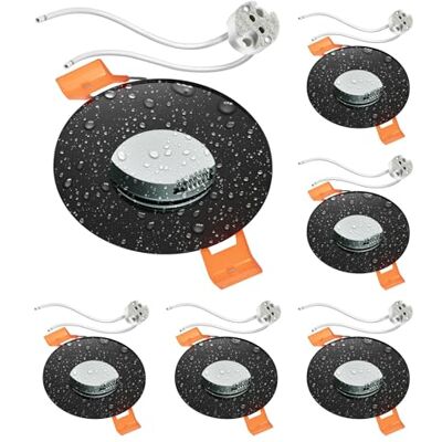 ledscom.de 6 plafondinbouwframes voor badkamer ERID vochtige ruimte badkamer IP44 rond mat zwart GU5.3 fitting incl. 6 stuks ledscom.de 6 plafondinbouwframes voor badkamer ERID vochtige ruimte badkamer IP44 rond mat zwart GU5.3 fitting incl. 6 stuks