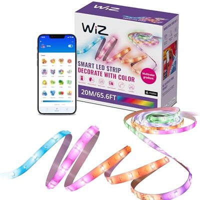 WiZ Ledstrip 20 meter – RGBIC – eenvoudige installatie – kleurd en wit licht – Muziekatie – RGBIC; meerdere kleuren tegelijk WiZ Ledstrip 20 meter – RGBIC – eenvoudige installatie – kleurd en wit licht – Muziekatie – RGBIC; meerdere kleuren tegelijk