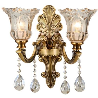 WayLuoung Vintage Bloemen 2 Kop Kristalglas Wandlamp Retro Wandlamp Goudbrons Kleur Metalen Decoratie Bedlampje Woonkamer Restaurant Trappen (E14 Basis Zonder Lamp) WayLuoung Vintage Bloemen 2 Kop Kristalglas Wandlamp Retro Wandlamp Goudbrons Kleur Metalen Decoratie Bedlampje Woonkamer Restaurant Trappen (E14 Basis Zonder Lamp)