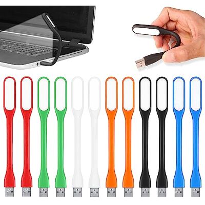 ADNEWX 12 stuks mini-USB-lampen, flexibel, USB-ledlicht, flexibel, licht, voor laptop, 6 kleuren, eenvoudig nachtlampje, leeslamp ADNEWX 12 stuks mini-USB-lampen, flexibel, USB-ledlicht, flexibel, licht, voor laptop, 6 kleuren, eenvoudig nachtlampje, leeslamp