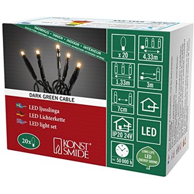 Konstsmide 6351-820 Micro LED lichtsnoer, kunststof, 2 W, goud Konstsmide 6351-820 Micro LED lichtsnoer, kunststof, 2 W, goud