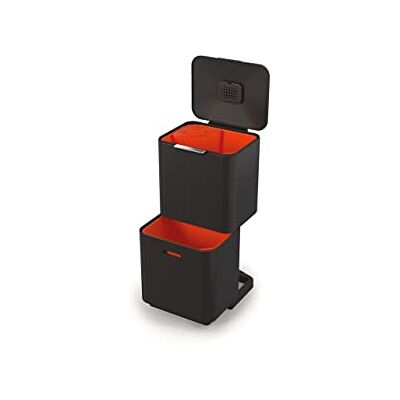 Joseph Joseph Totem Max Afvalemmer voor afvalscheiding en recycling, met compostemmer en vervangbaar geurfilter, inhoud 60 l, zwart Joseph Joseph Totem Max Afvalemmer voor afvalscheiding en recycling, met compostemmer en vervangbaar geurfilter, inhoud 60 l, zwart