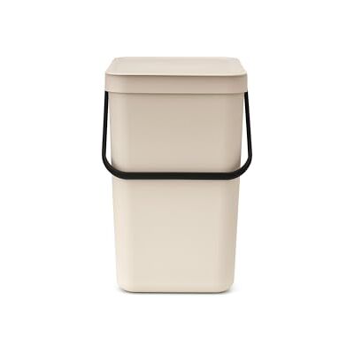 Brabantia Sort & Go Afvalemmer 25 l (lichtbeige) afvalscheidingssysteem met draaggreep, afneembaar en permanent openen deksel keukenafvalemmer met eenvoudige reiniging zonder randen Brabantia Sort & Go Afvalemmer 25 l (lichtbeige) afvalscheidingssysteem met draaggreep, afneembaar en permanent openen deksel keukenafvalemmer met eenvoudige reiniging zonder randen
