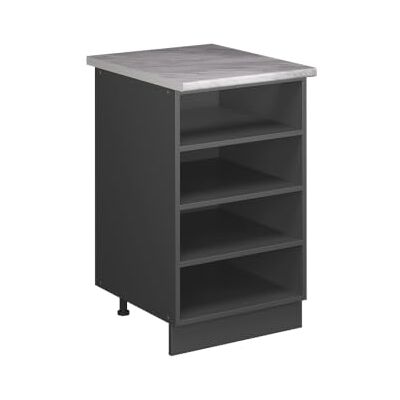 Vicco Keukenrek "Fame-Line", antraciet, 50 cm Open opslag · werkblad incl. · In hoogte verstelbare poten · Vrij combineerbaar · ✓ Alles binnen handbereik Vicco Keukenrek "Fame-Line", antraciet, 50 cm Open opslag · werkblad incl. · In hoogte verstelbare poten · Vrij combineerbaar · ✓ Alles binnen handbereik