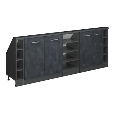 Vicco Rion hangmeubelset, beton, zwart/antraciet Robuuste voorkant · 5 modules, diepte 46 cm · in hoogte verstelbare poten · open en gesloten opslag Vicco Rion hangmeubelset, beton, zwart/antraciet Robuuste voorkant · 5 modules, diepte 46 cm · in hoogte verstelbare poten · open en gesloten opslag