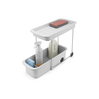 Joseph Joseph CupboardStore Opbergwagen met 2 niveaus, met wielen, eenvoudige toegang, onder de gootsteen, gerecycled kunststof Joseph Joseph CupboardStore Opbergwagen met 2 niveaus, met wielen, eenvoudige toegang, onder de gootsteen, gerecycled kunststof