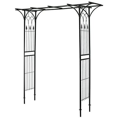 WilTec Tuinboog voor rozen en klimplanten, 205 x 50 x 208 cm, staal, zwart WilTec Tuinboog voor rozen en klimplanten, 205 x 50 x 208 cm, staal, zwart