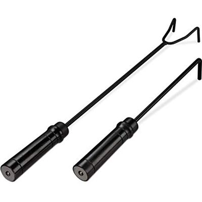 Relaxdays Set van 2 pook voor open haard, oven, barbecue en vuurschaal, haardhaak van staal, asschraper, zwart Relaxdays Set van 2 pook voor open haard, oven, barbecue en vuurschaal, haardhaak van staal, asschraper, zwart