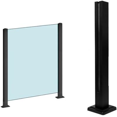 JLXJYS Zwarte glazen balustrade paal, glazen balustrade kolom voor balustrade balkon terras trap, kan geen leuning toevoegen versie en hoogte aanpasbaar (kleur: eindpunt JLXJYS Zwarte glazen balustrade paal, glazen balustrade kolom voor balustrade balkon terras trap, kan geen leuning toevoegen versie en hoogte aanpasbaar (kleur: eindpunt