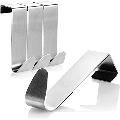 com-four ® 4 x deurhaken van roestvrij staal, 7,5 cm com-four ® 4 x deurhaken van roestvrij staal, 7,5 cm