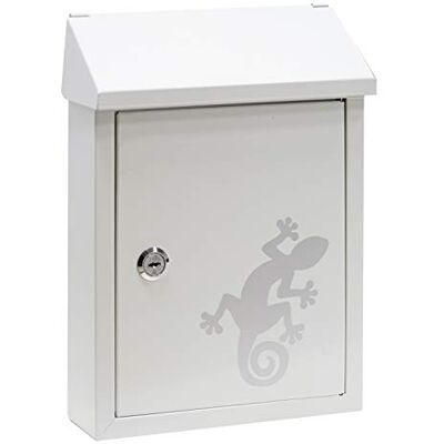 ARREGUI Smart Graphic E5721-SAL Originele brievenbus van staal met decoratieve zeefdruk "Salamander", maat S (postformaat A5), met achtergleuf, eenvoudig te installeren, wit ARREGUI Smart Graphic E5721-SAL Originele brievenbus van staal met decoratieve zeefdruk "Salamander", maat S (postformaat A5), met achtergleuf, eenvoudig te installeren, wit