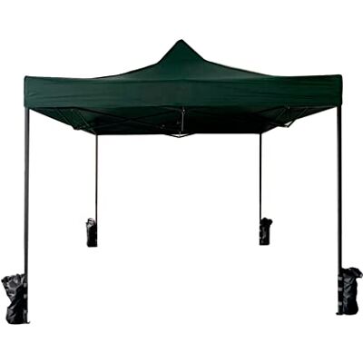 Rebecca Mobili RE6329 Paviljoen van accordeon, groen paviljoen, met 4 gewichtstassen, polyester, metaal, met transporttas, beurzen, terras, feest, 3,1 x 3 x 3 m (h x b x d), art. RE6329 Rebecca Mobili RE6329 Paviljoen van accordeon, groen paviljoen, met 4 gewichtstassen, polyester, metaal, met transporttas, beurzen, terras, feest, 3,1 x 3 x 3 m (h x b x d), art. RE6329