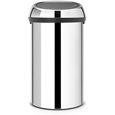 Brabantia Touch Bin 108280 vuilbak, 60 l, roestvrij staal glanzend Brabantia Touch Bin 108280 vuilbak, 60 l, roestvrij staal glanzend