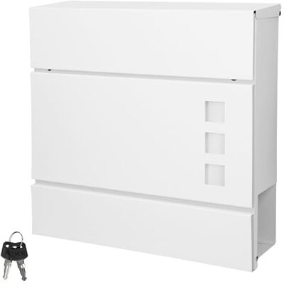 ECD Germany Moderne Design Brievenbus Met Krantenvak 37x10,5x36,5cm Gepoedercoat Staal Wit Kijkvenster 2 Sleutels En Bevestigingsmateriaal Brievenbus Krantenrol Aan De Wand ECD Germany Moderne Design Brievenbus Met Krantenvak 37x10,5x36,5cm Gepoedercoat Staal Wit Kijkvenster 2 Sleutels En Bevestigingsmateriaal Brievenbus Krantenrol Aan De Wand