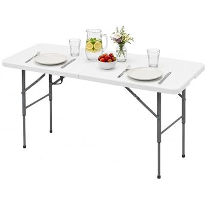 Floordirekt 3-delige klaptafel van aluminium multifunctionele campingtafel ideaal voor buiten en thuis (Fukui) Floordirekt 3-delige klaptafel van aluminium multifunctionele campingtafel ideaal voor buiten en thuis (Fukui)