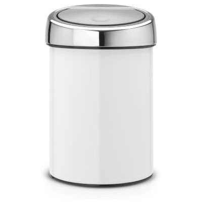 Brabantia Touch Bin Prullenbak 3L Kunststof Binnenemmer White / Brilliant Steel Brabantia Touch Bin Prullenbak 3L Kunststof Binnenemmer White / Brilliant Steel
