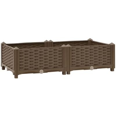 vidaXL Verhoogd bed, plantenbak, plantenbak, bloembak, tuin, balkon, terras, buiten, 80 x 40 x 23 cm, polypropyleen vidaXL Verhoogd bed, plantenbak, plantenbak, bloembak, tuin, balkon, terras, buiten, 80 x 40 x 23 cm, polypropyleen