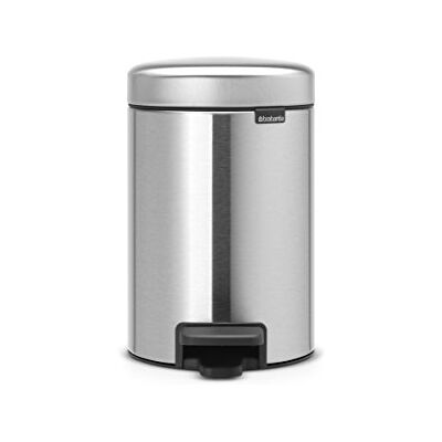 Brabantia Newicon pedaalemmer met kunststof emmer, 3L mat staal Brabantia Newicon pedaalemmer met kunststof emmer, 3L mat staal