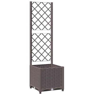 vidaXL Plantenbak met latwerk verhoogd bed plantenpot bloembak tuin terras ingang buiten bruin 40 x 40 x 136 cm PP vidaXL Plantenbak met latwerk verhoogd bed plantenpot bloembak tuin terras ingang buiten bruin 40 x 40 x 136 cm PP