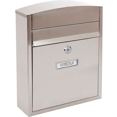 ARREGUI Compact E5737 Wandbrievenbus van roestvrij staal, maat S (postformaat A5), individuele brievenbus voor buiten, regenbestendig, eenvoudig te installeren, roestvrij staal ARREGUI Compact E5737 Wandbrievenbus van roestvrij staal, maat S (postformaat A5), individuele brievenbus voor buiten, regenbestendig, eenvoudig te installeren, roestvrij staal